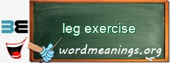 WordMeaning blackboard for leg exercise